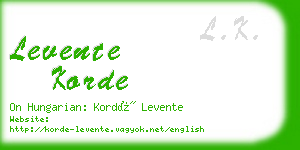 levente korde business card